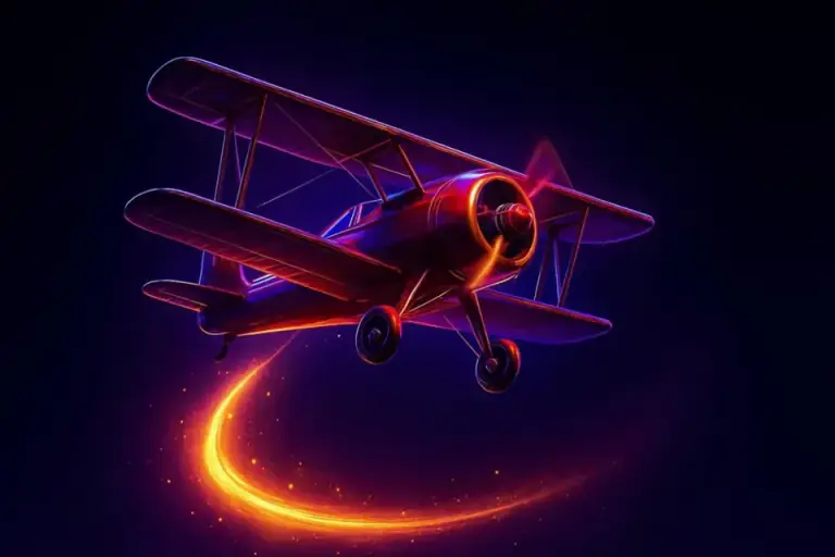 Crash game plane climbing, sparks of light along its trail