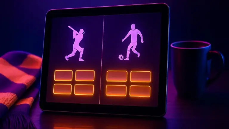 Live betting view with a cricket match, a football match and their odds