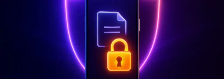 Smartphone showing a privacy policy with a lock icon, TK95 guide
